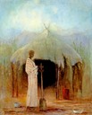 Woman and Hut*